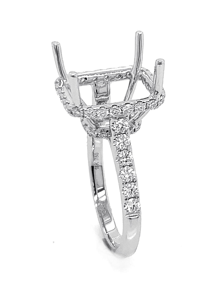 18kt White Gold Diamond Semi Mount