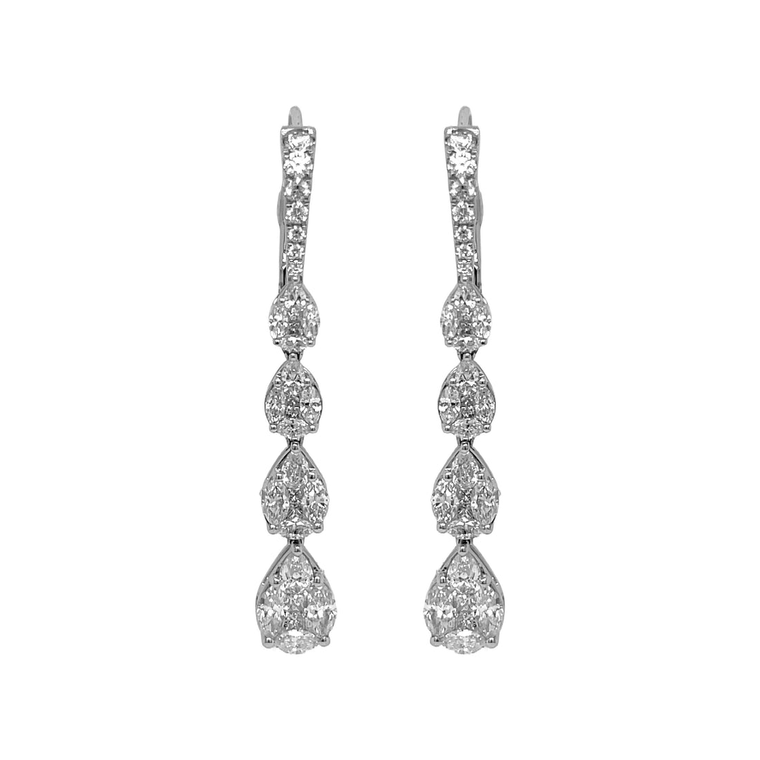 18Kt White Gold Diamond Dangling Earrings