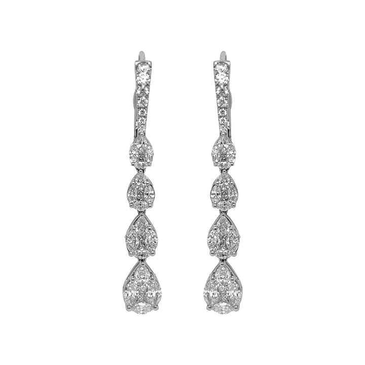 18Kt White Gold Diamond Dangling Earrings