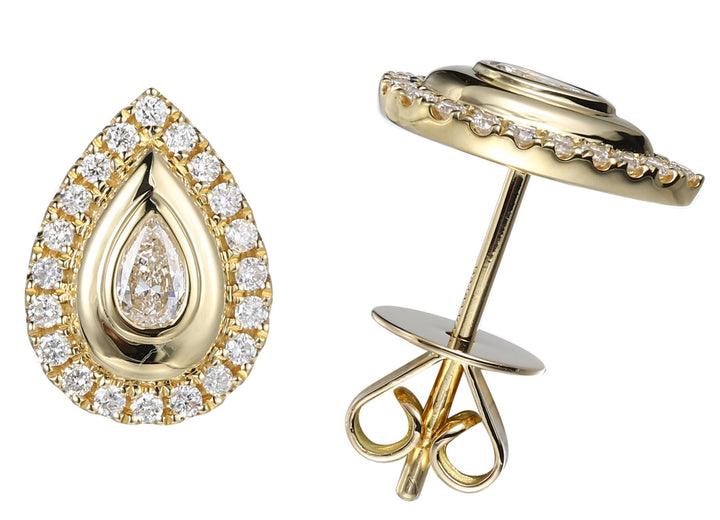 18kt Yellow Gold Diamond Earrings