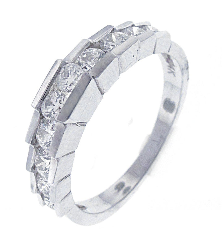 14kt White Gold Half Way Diamond Ring