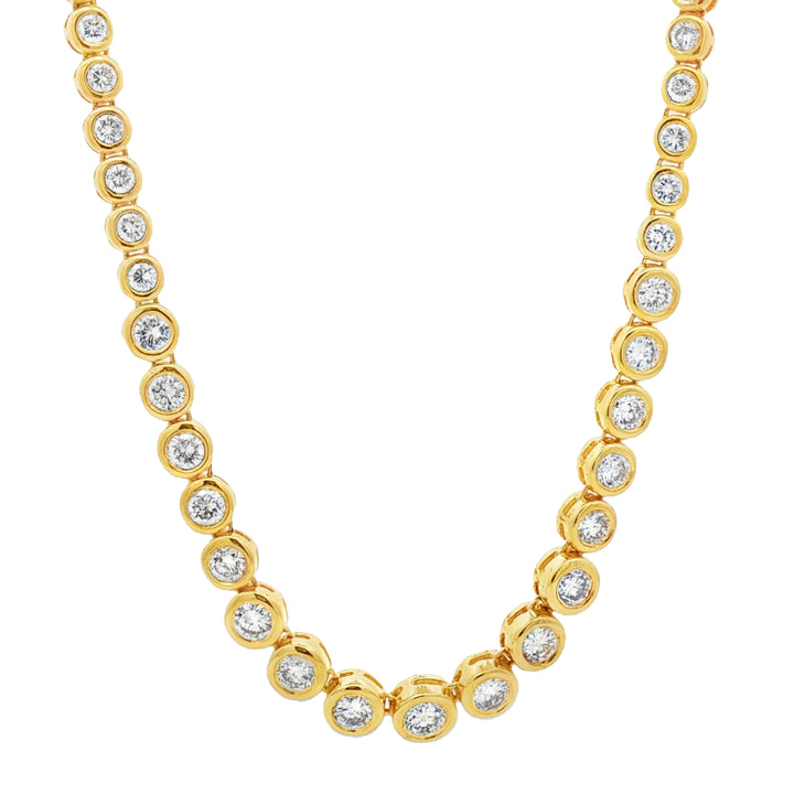 14kt Yellow Gold Diamond Tennis Necklace