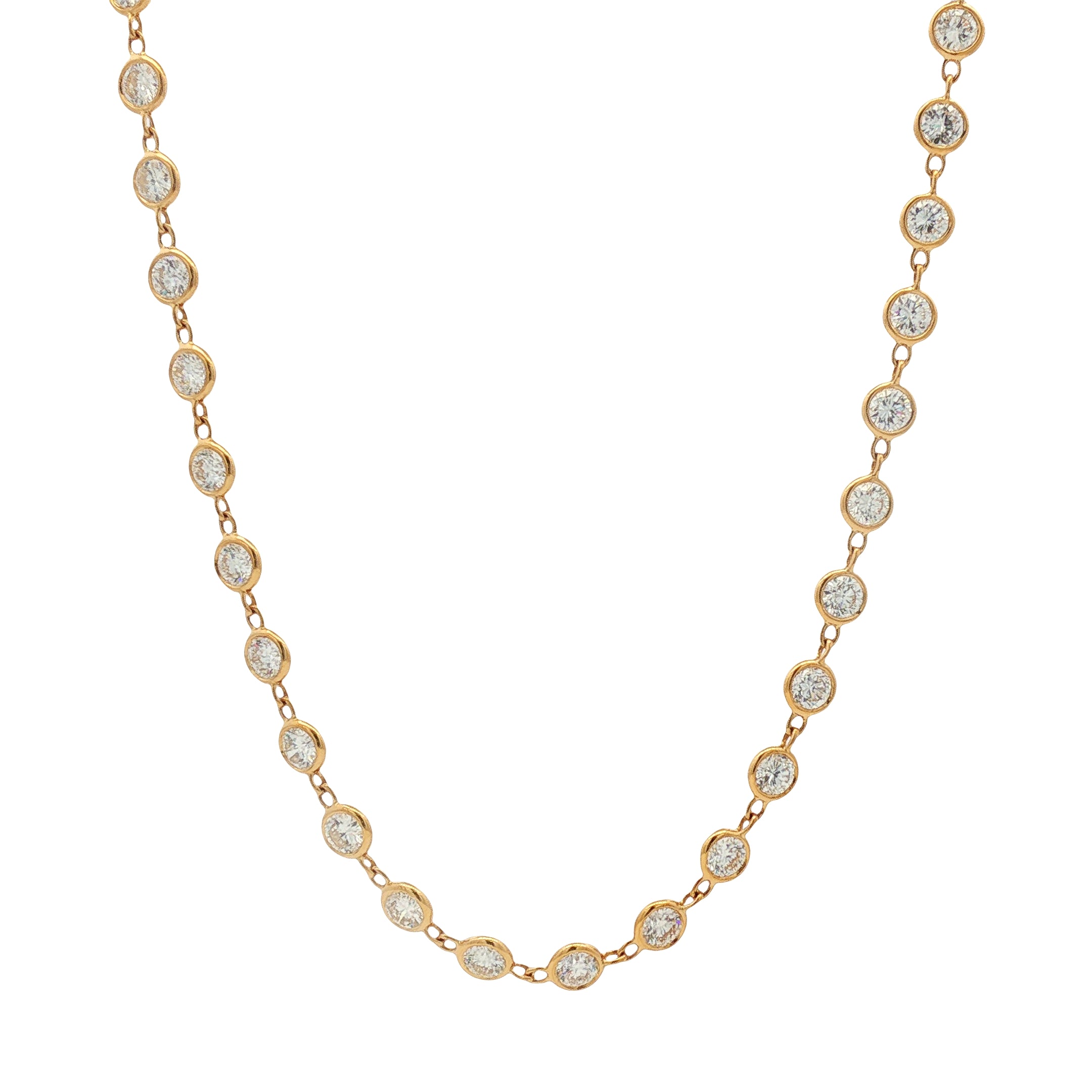 18kt Yellow Gold Diamonds-By-The-Inch Necklace