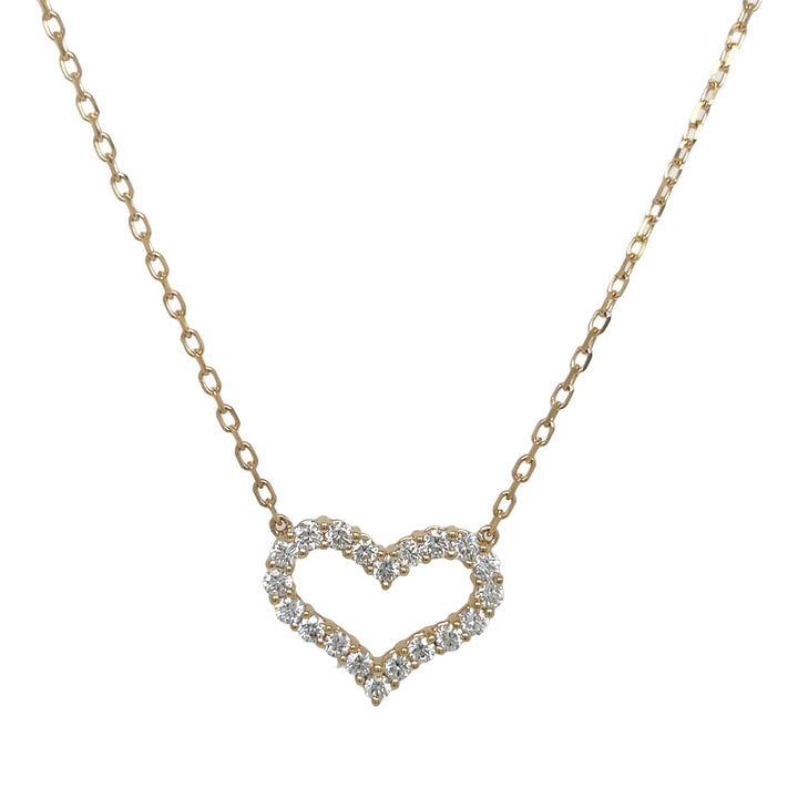 18kt Yellow Gold Diamond Heart Pendant
