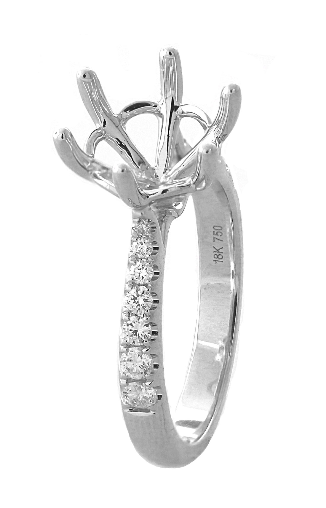 18kt White Gold Diamond Semi Mount