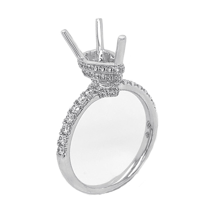 18kt White Gold Diamond Semi Mount