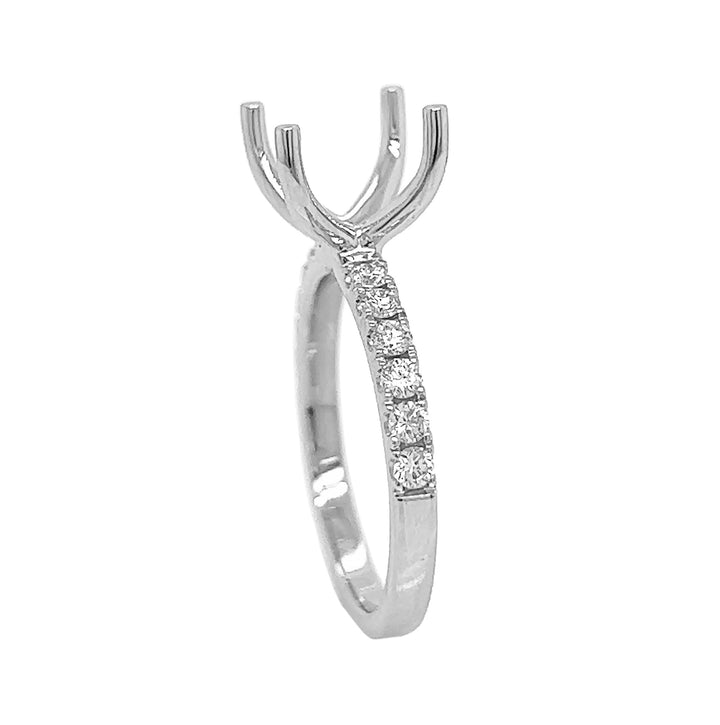 18kt White Gold Diamond Semi Mount