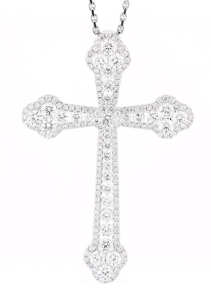 18kt White Gold Diamond Cross Pendant