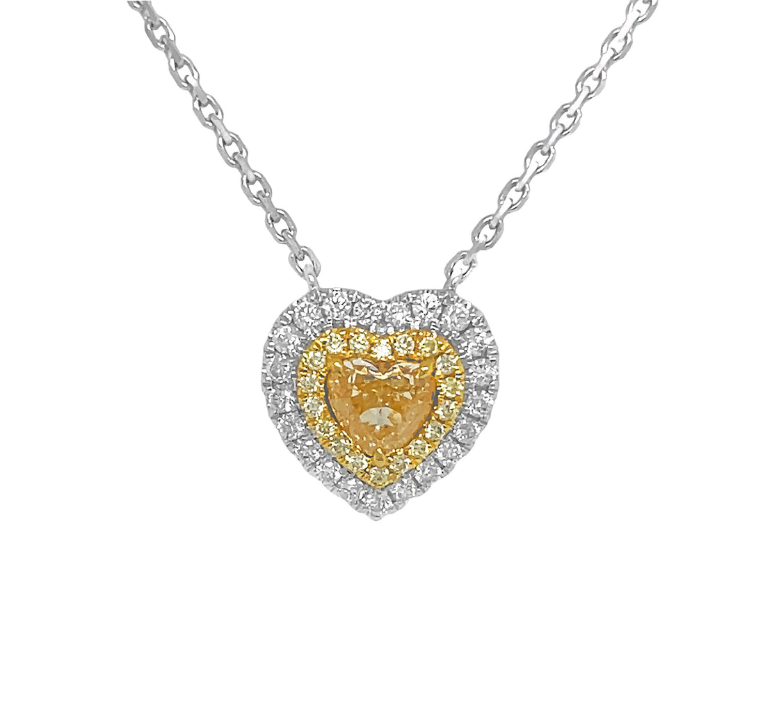 18kt White and Yellow Gold Yellow Diamond Pendant