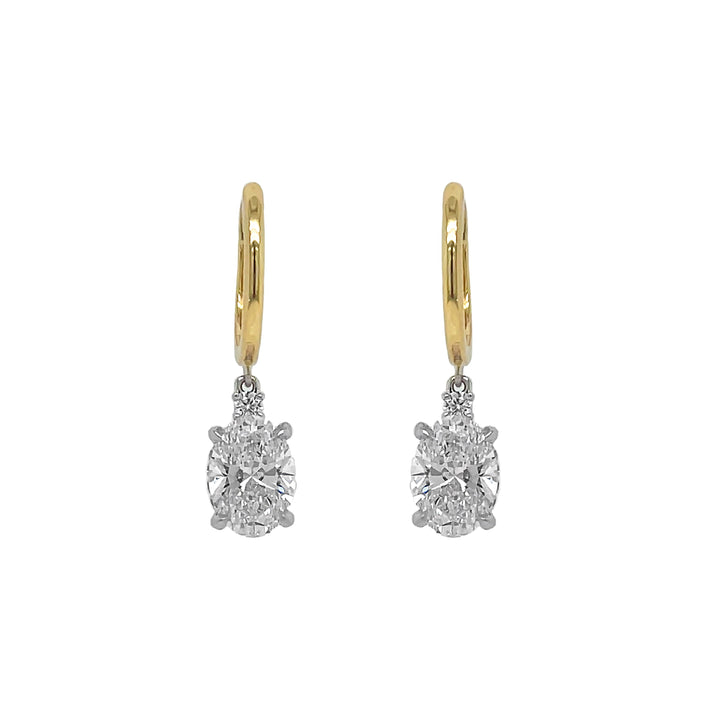 18kt Yellow and White Gold Diamond Dangling Earring Mount