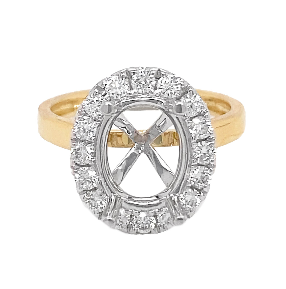 18kt Yellow and White Gold Diamond Semi-mount