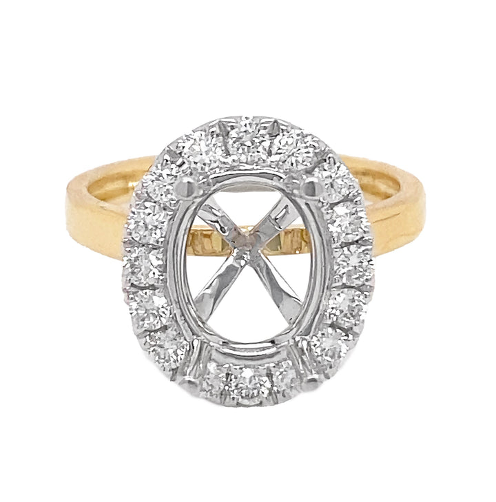 18kt Yellow and White Gold Diamond Semi-mount