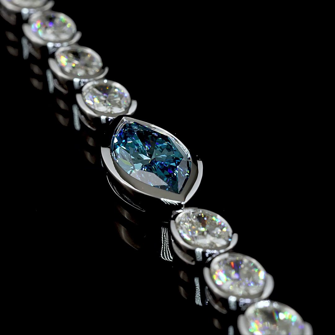 14kt White Gold Lab Diamond Tennis Bracelet