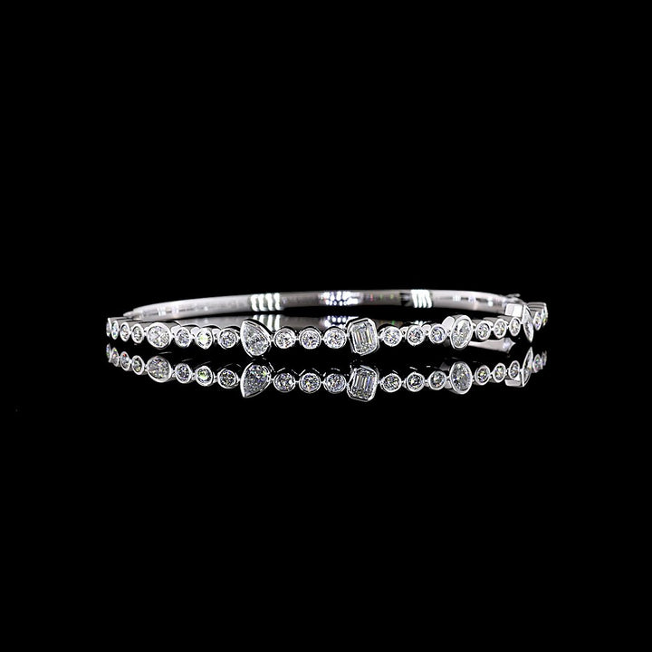 14kt White Gold Lab Diamond Bangle