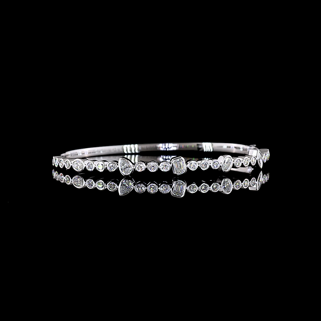 14kt White Gold Lab Diamond Bangle