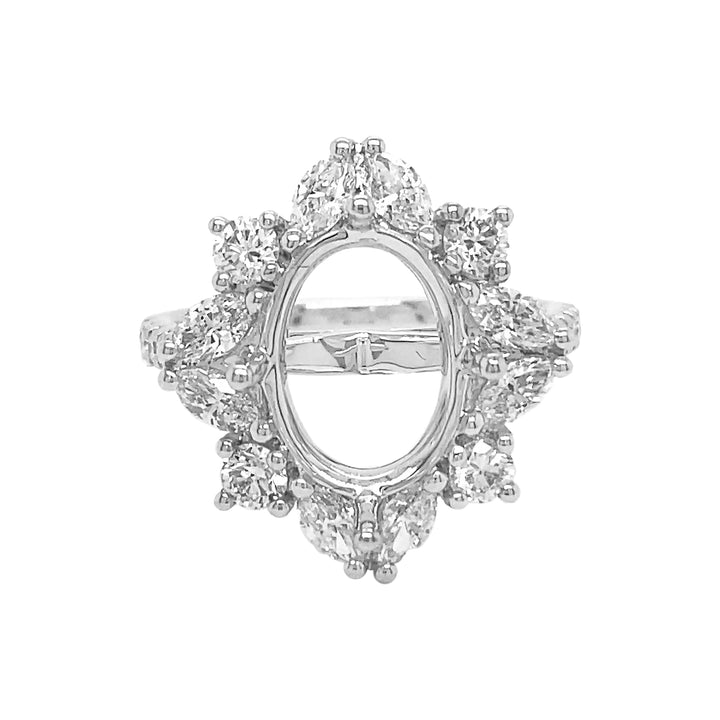 18kt White Gold Diamond Semi Mount