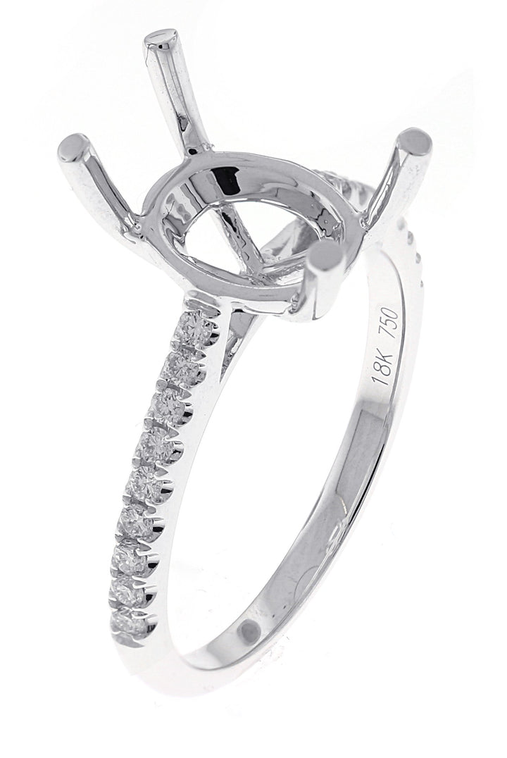 18kt White Gold Diamond Semi Mount