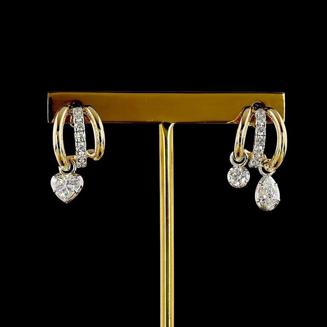 14kt Yellow And White Gold Lab Diamond Earrings
