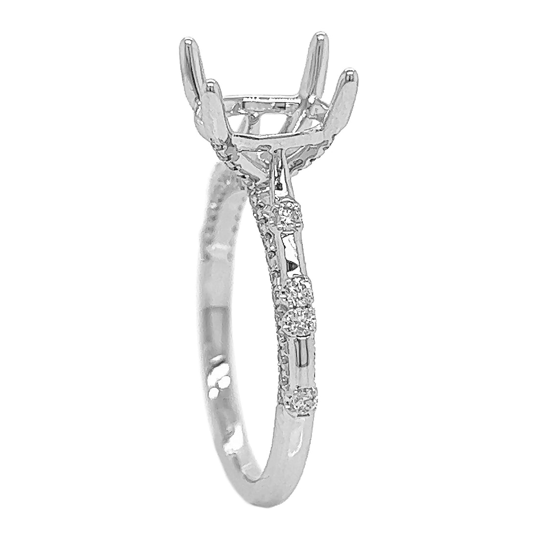 18kt White Gold Diamond Semi Mount