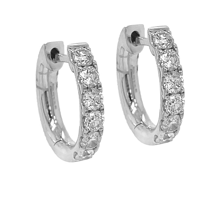 18kt White Gold Diamond Huggie Earrings