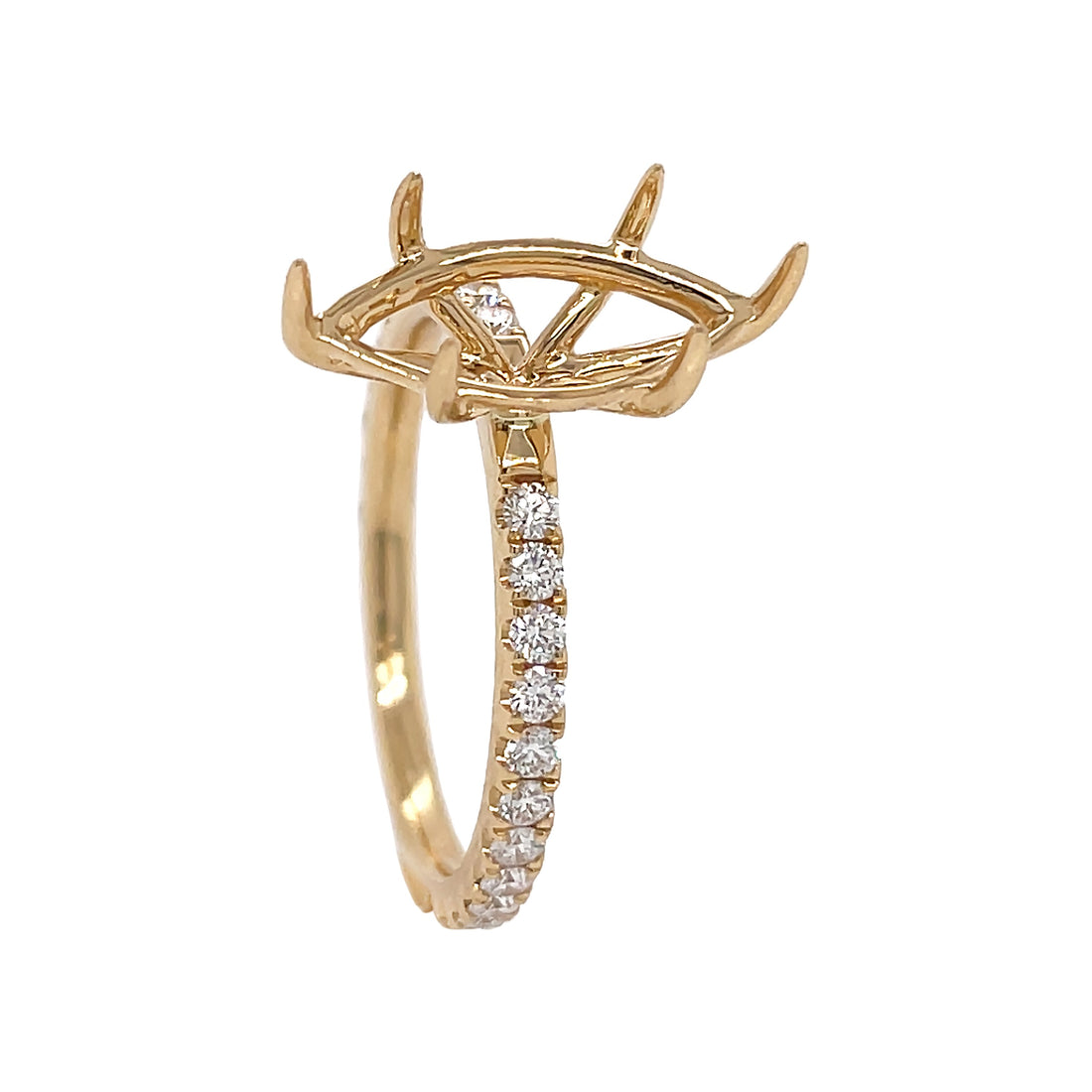 18kt Yellow Gold Diamond Semi-mount