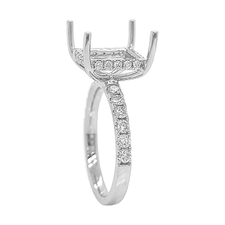 18kt White Gold Diamond Semi Mount