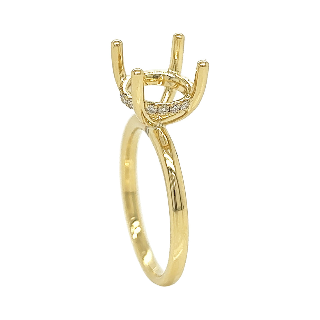 18kt Yellow Gold Diamond Semi Mount