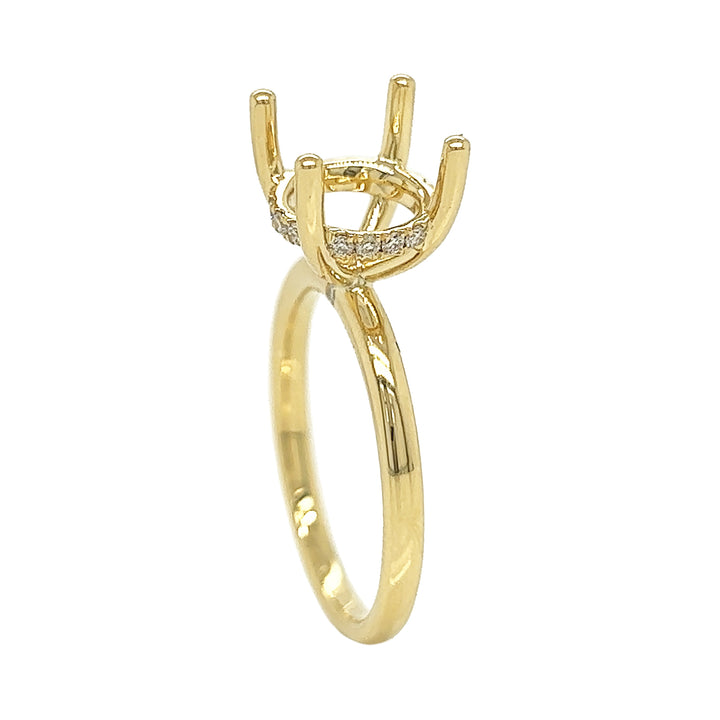 18kt Yellow Gold Diamond Semi Mount