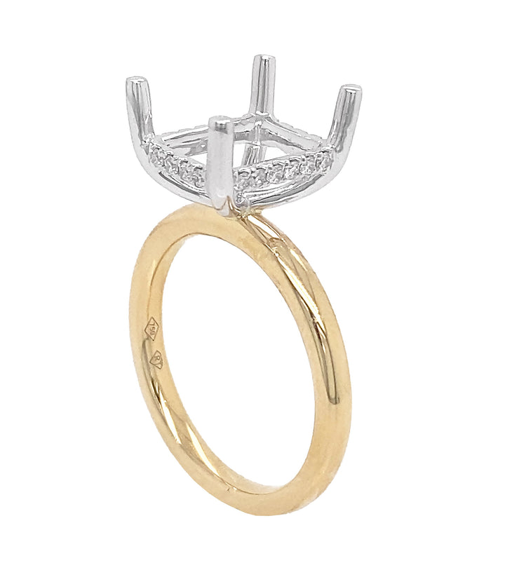 18kt Yellow and White Gold Diamond Semi-mount