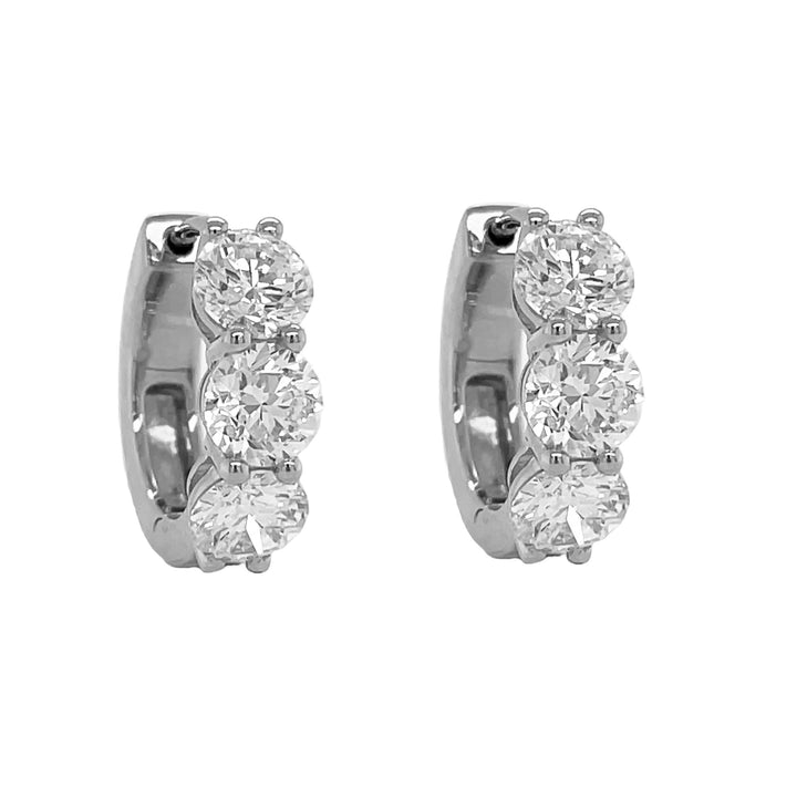 18kt White Gold Diamond Huggie Earrings
