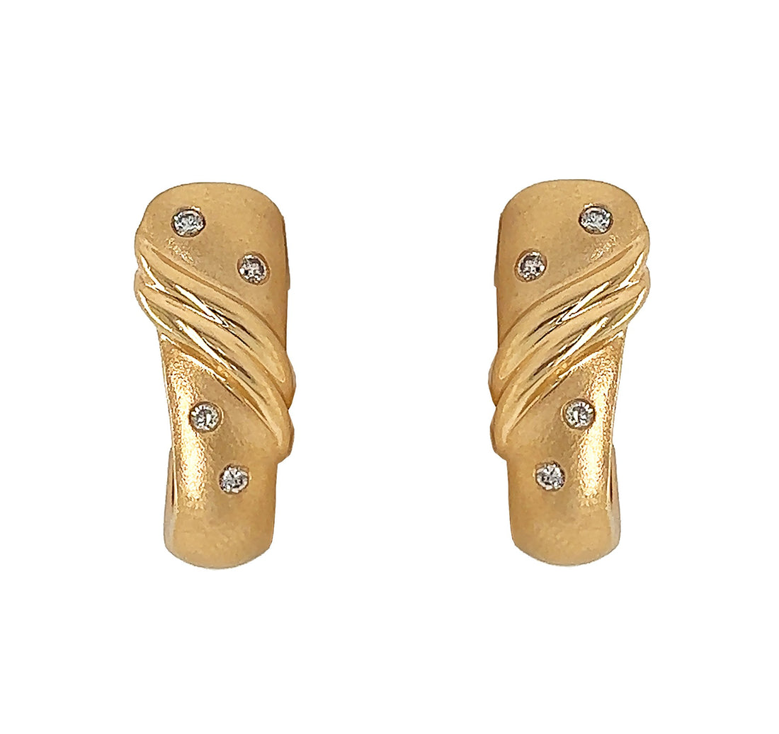 14kt Yellow Gold Diamond Earrings