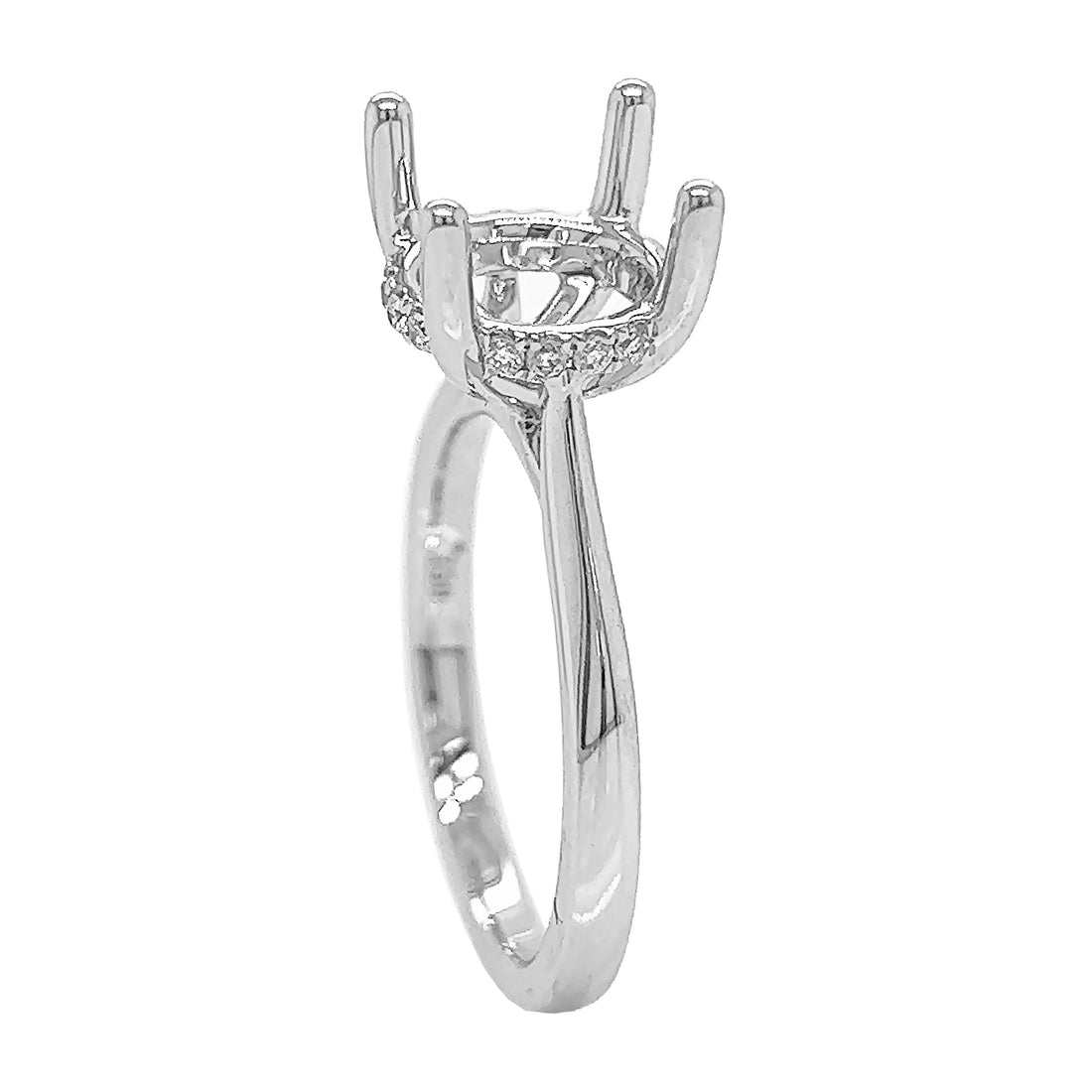 18kt White Gold Diamond Semi Mount