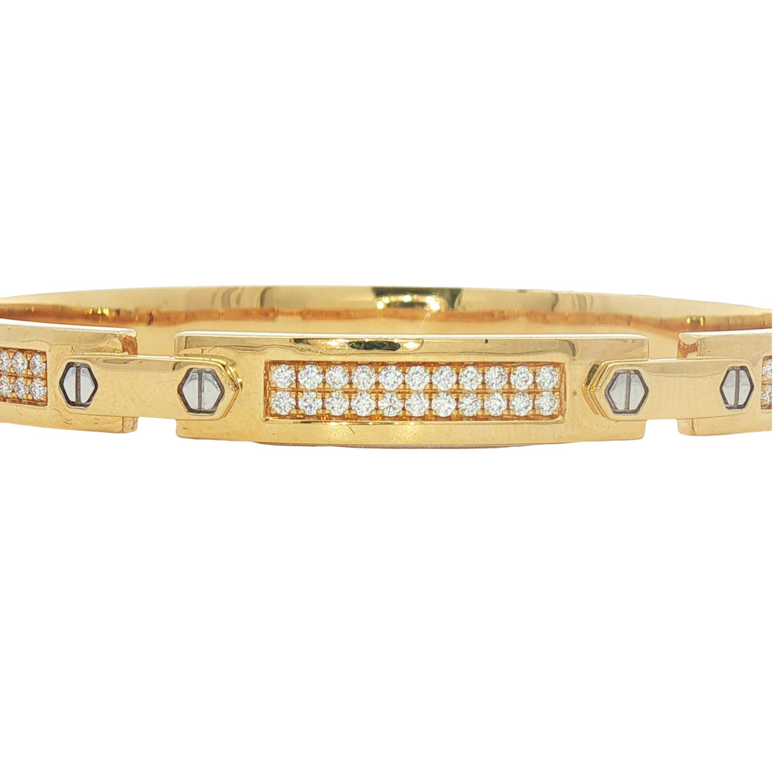 18kt Yellow And White Gold Diamond Bangle