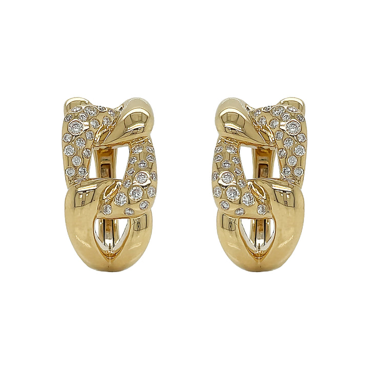 18kt Yellow Gold Diamond Hoops
