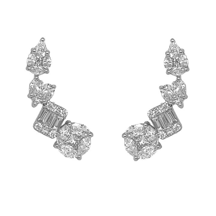 18kt White Gold Diamond Earrings