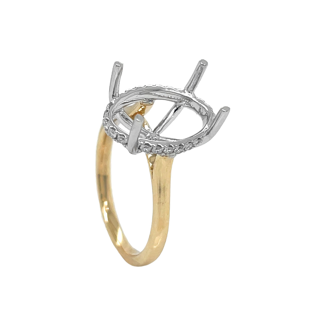 14kt Yellow and White Gold Diamond Semi-mount