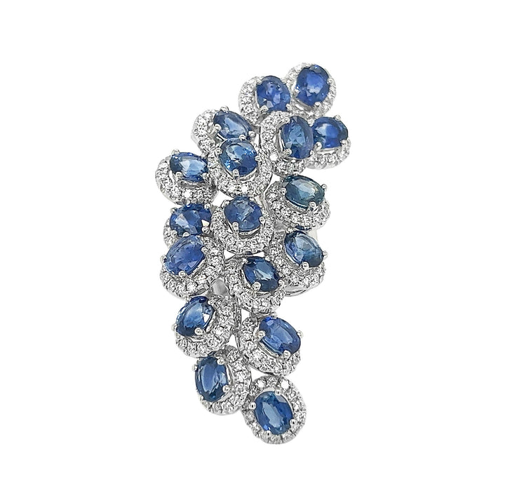 18kt White Gold Diamond and Sapphire Ring
