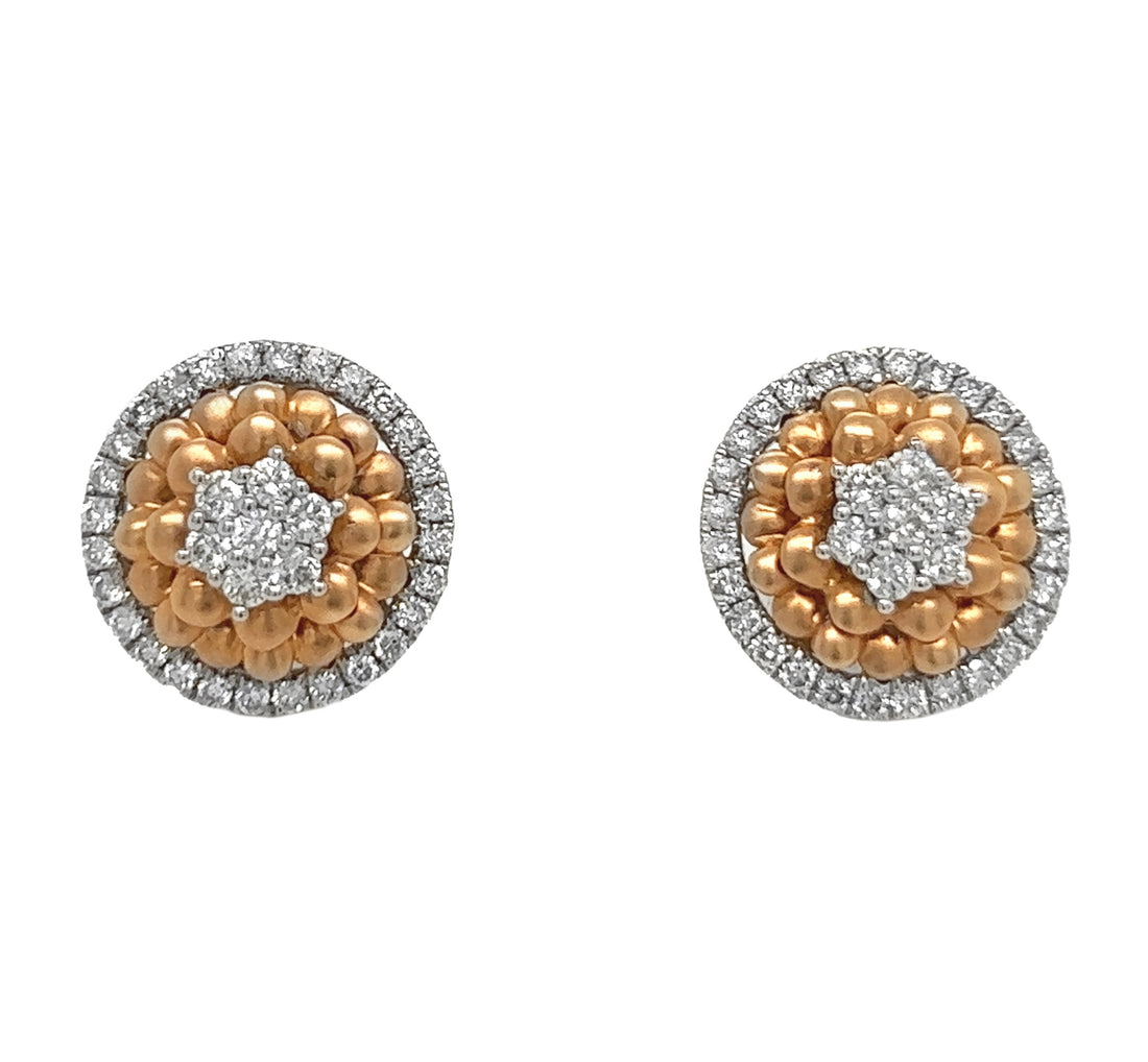 18kt Rose Gold Diamond Studs