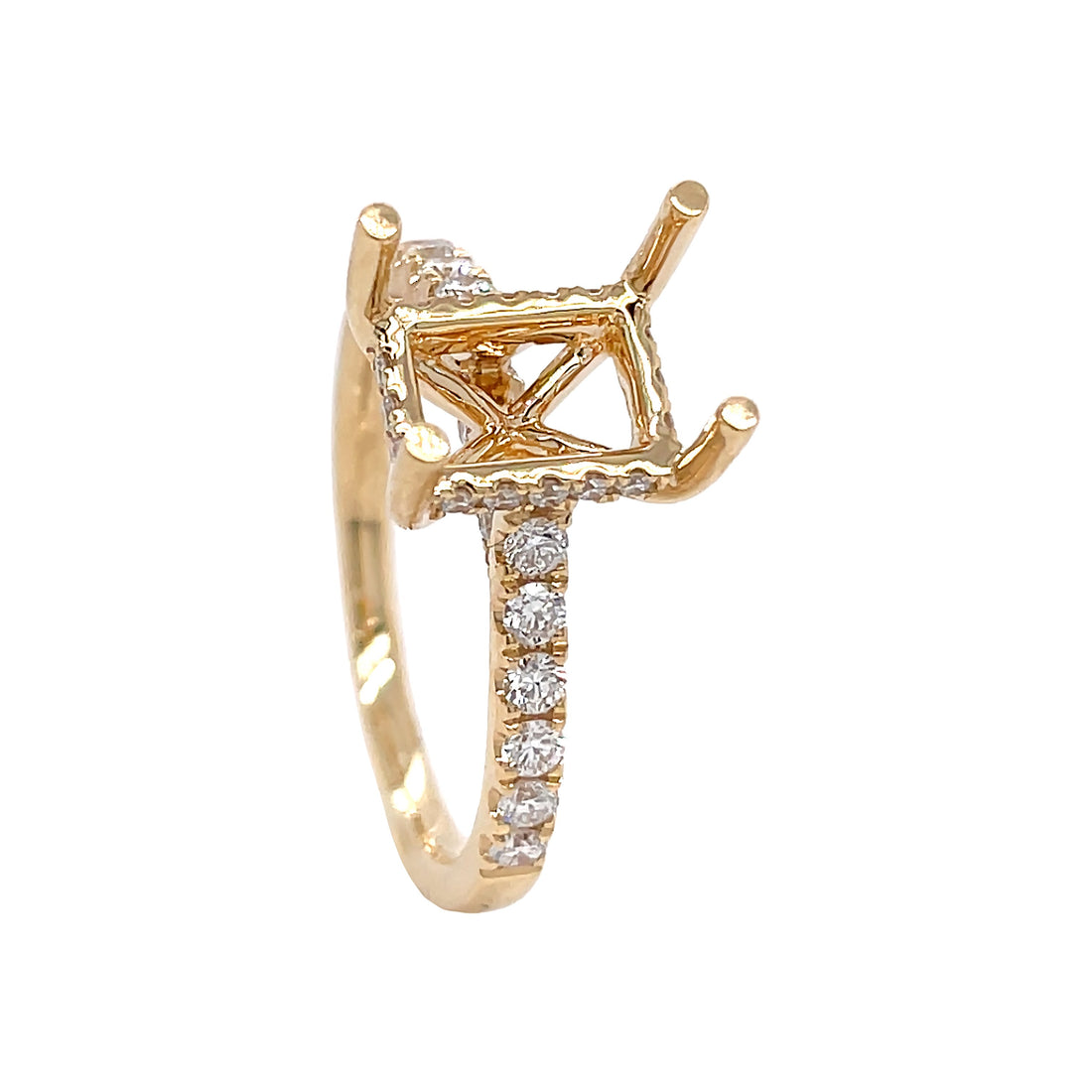 18kt Yellow Gold Diamond Semi-mount