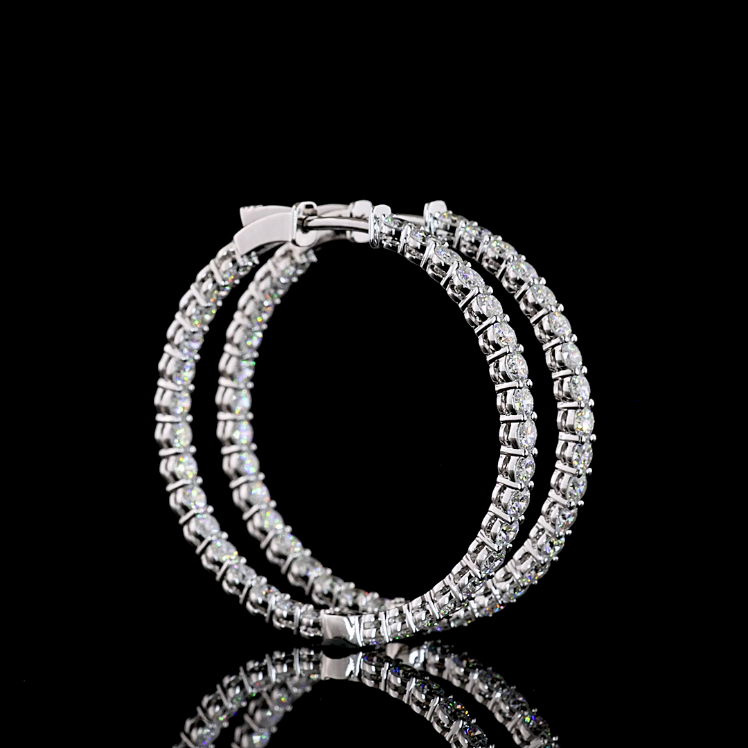 14kt White Gold Lab Diamond Hoops