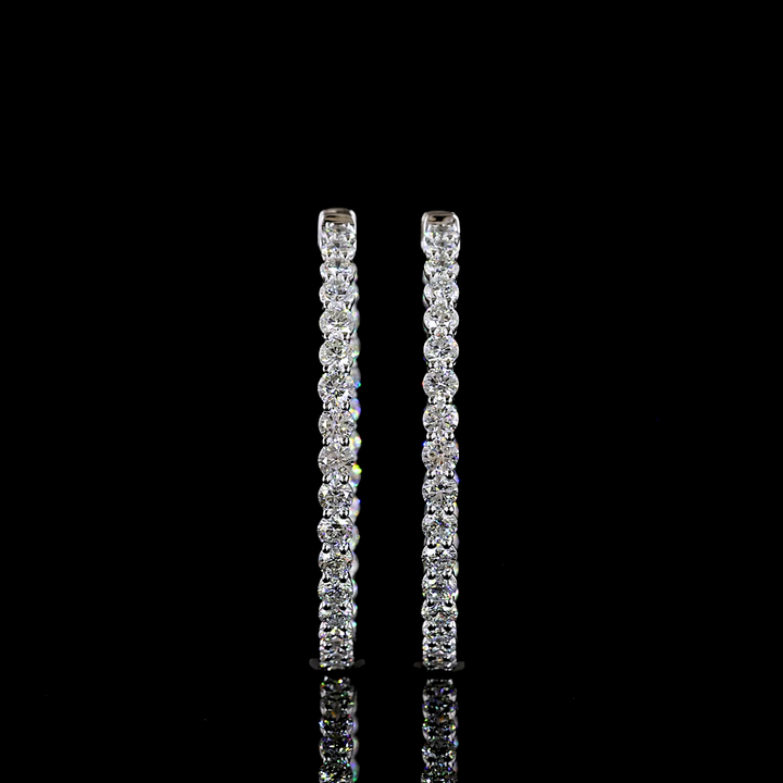 14kt White Gold Lab Diamond Hoops