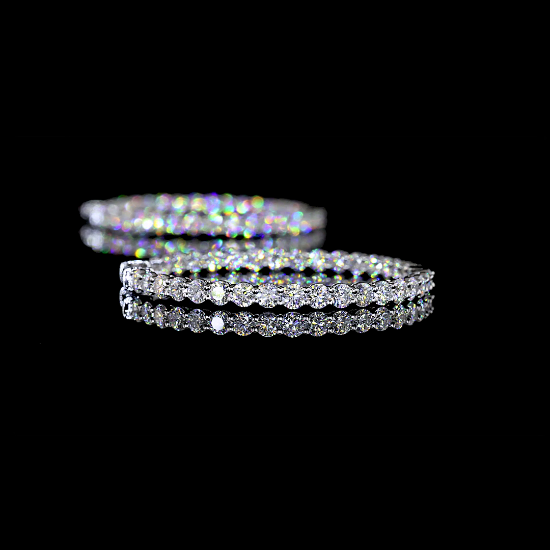 14kt White Gold Lab Diamond Hoops