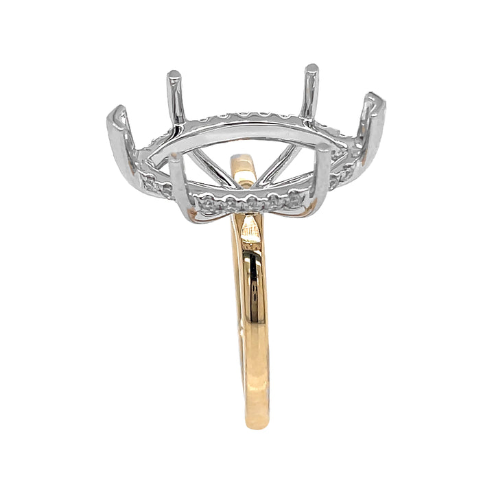 18kt Yellow and White Gold Diamond Semi-mount