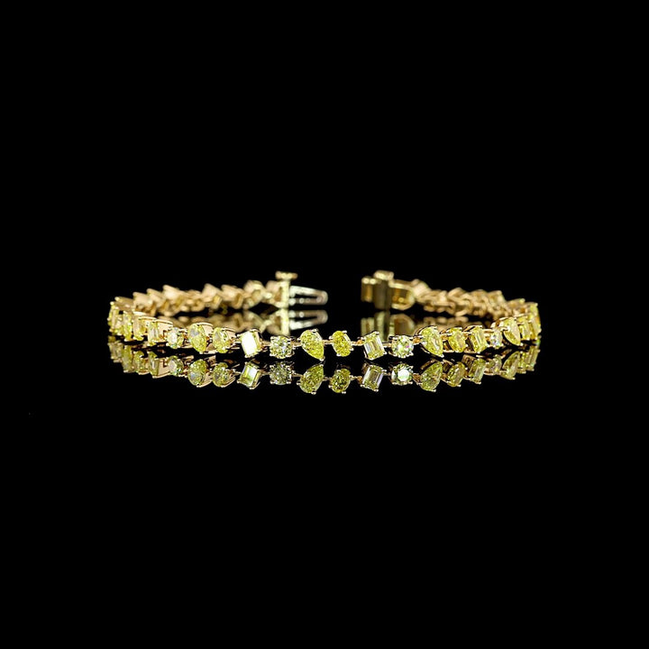 18kt Yellow Gold Lab Yellow Diamond Tennis Bracelet