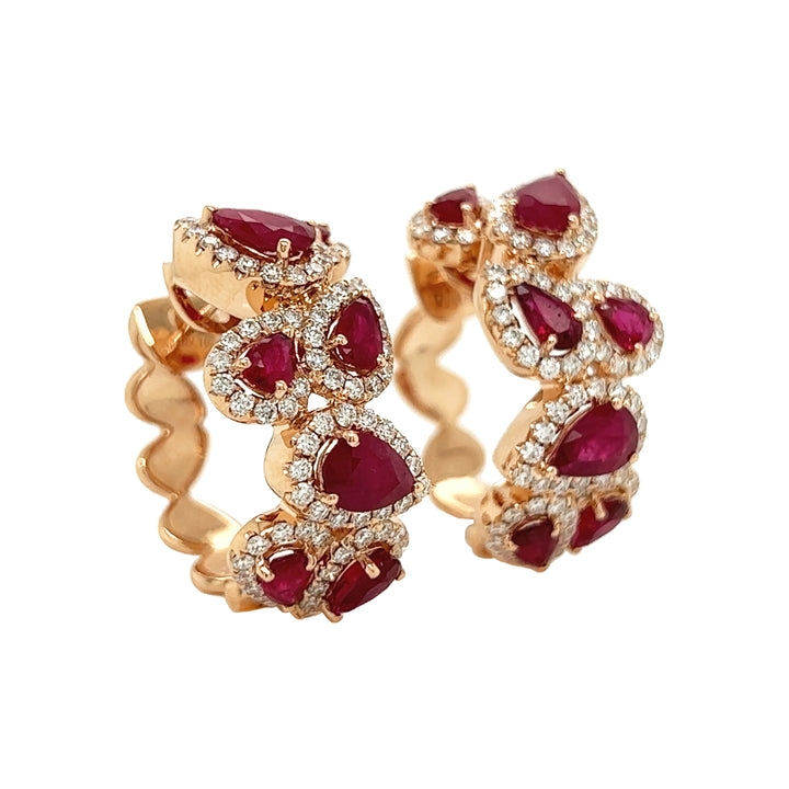 18kt Rose Gold Diamond Earrings