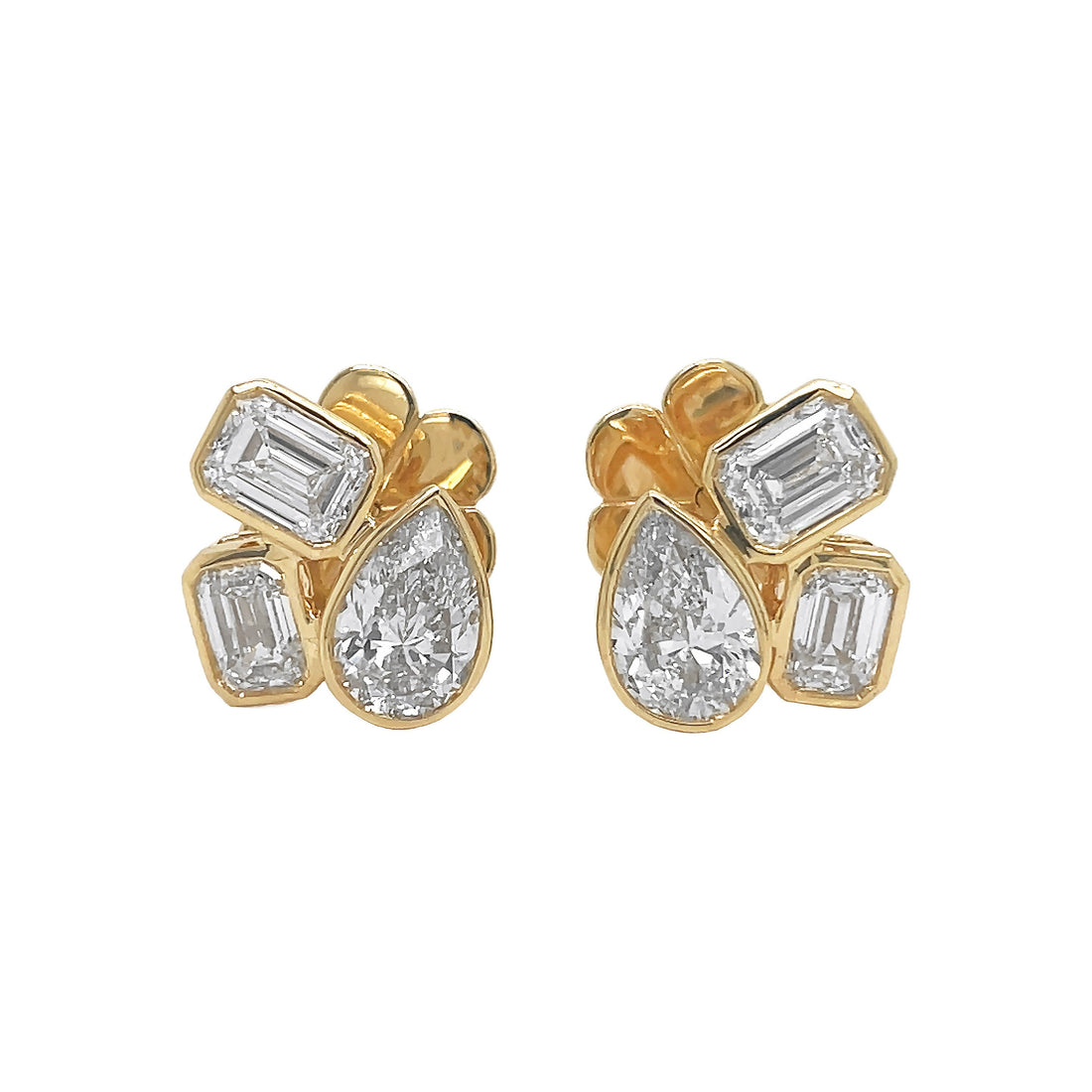 18kt Yellow Gold Diamond Earrings