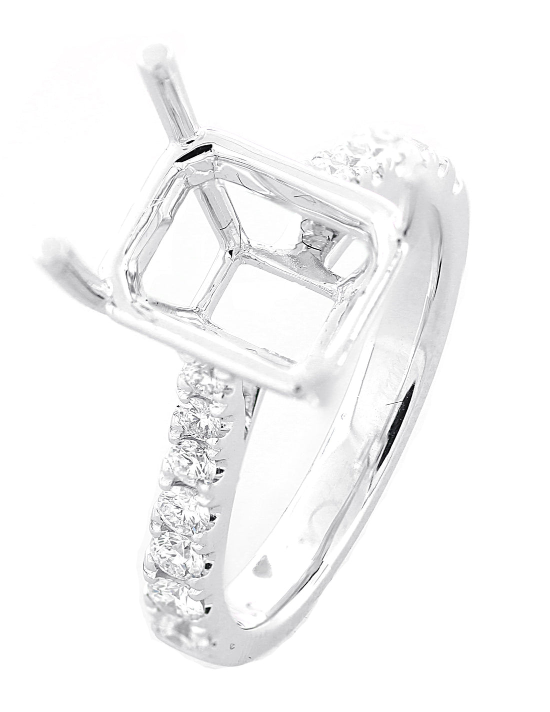 18kt White Gold Diamond Semi Mount