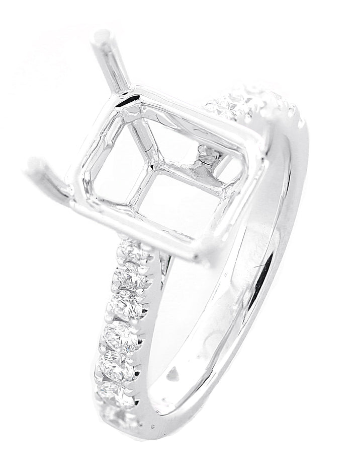 18kt White Gold Diamond Semi Mount