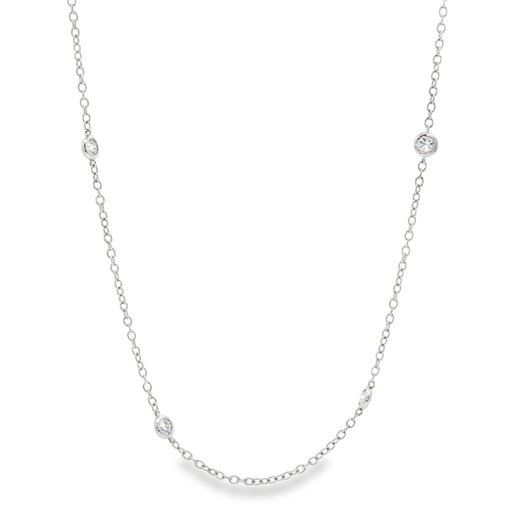 18kt White Gold Diamonds-By-The-Inch Necklace