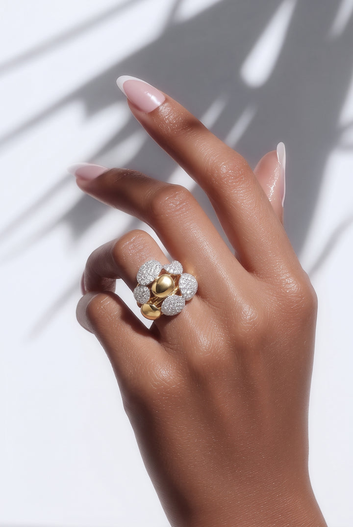 18kt Yellow And White Gold Diamond Ring